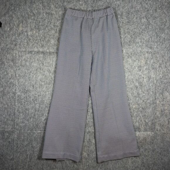 Pants - Vintage 1970s Polyester Flare‎ Pants Women's 28 x 28 Plaid Disco Stretch Blue